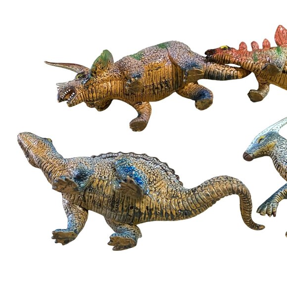 Vintage AAA Dinosaur 7" Lot of 4 PVC Animals Homeschool Science Kids Toy Display - Picture 5 of 6